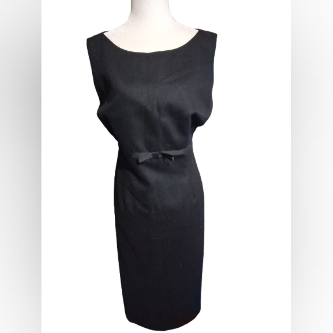 New "Nwt" Nordstrom Greatplains Black Wool, Below Knee Dress, Large, Sleeveless